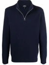 Apc Ribbed-knit Wool Jumper In Blau