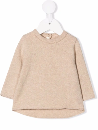 Zhoe & Tobiah Babies' Round Neck Jumper In Neutrals