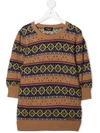 Dsquared2 Teen Stripe-pattern Open Knit Jumper In Brown
