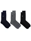Polo Ralph Lauren Assorted Dot Dress Socks 3-pack In Navy Assorted