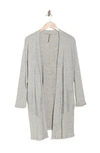 Forgotten Grace Open Front Long Cardigan In Grey