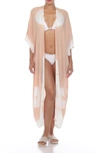 Boho Me Tie Dye Long Kimono In Nude