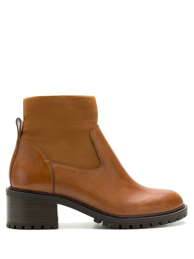 Sarah Chofakian Leather Melrose Boots In Brown