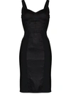 Dolce & Gabbana Fitted Dress With Textured Panels In Black