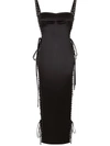 Dolce & Gabbana Lace-detail Stretch-silk Midi Dress In Schwarz