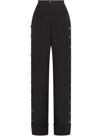 Dolce & Gabbana Button-detail Palazzo Pants In Black