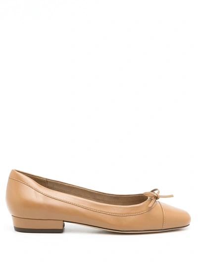 Sarah Chofakian Martina Leather Ballerina Shoes In Brown