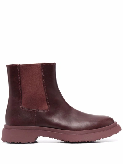 Camper Walden Chelsea Boots In Burgundy