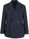POLO RALPH LAUREN PINSTRIPED DOUBLE-BREASTED BLAZER