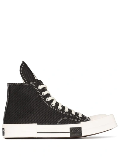 Rick Owens X Converse Turbodrk Square-toe High-top Sneakers In Black