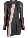 Ambush Vertical-stripe Knitted Top In Grau