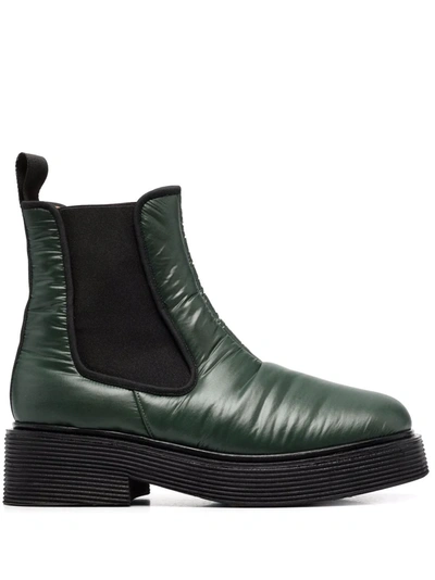 Marni Padded Square-toe Chelsea Boots In Forest Night
