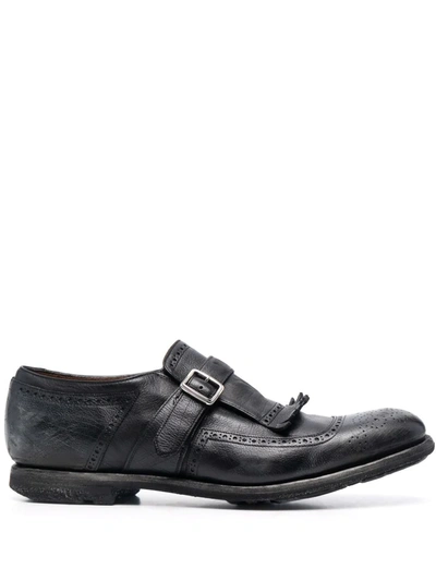 Church's Shangai Leather Monkstrap Shoes In Black