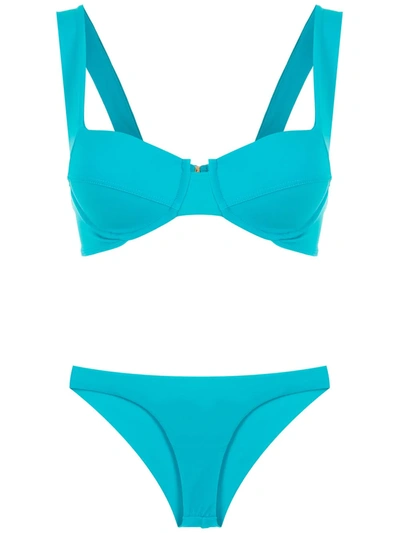 Brigitte Balconette Style Bikini Set In Blau