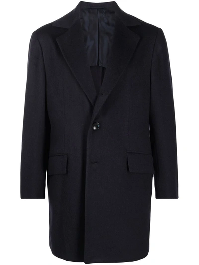 Kiton Notched Lapels Thigh-length Blazer In Blue