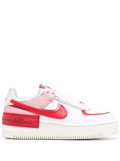 Nike Women's Air Force 1 Shadow Shoes In Summit White / University Red-gym Red