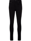 Rag & Bone High-waisted Slim Fit Jeans In Schwarz