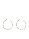 Jade Trau 18k White Gold Crescent Diamond Hoop Earrings In Gold