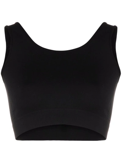 Rick Owens Ribbed Scoop-neck Sports Bra In Black