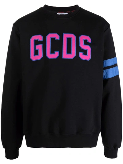 Gcds Logo Embroidered Cotton Sweatshirt In Multi-colored