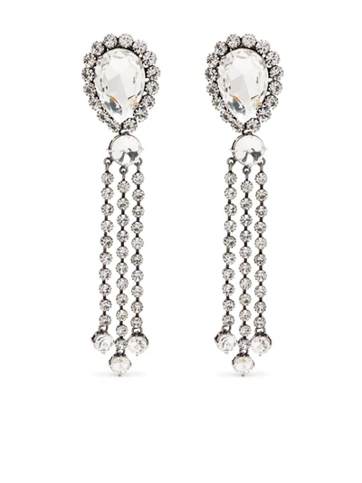 Alessandra Rich Women's Crystal-embellished Drop Earrings In Silver