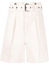 Isabel Marant Im Delilaz Shrt Short Wde Lg Cnvs In Neutrals