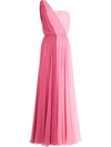 Dolce & Gabbana Multicoloured Chiffon One-shoulder Gown In Pink