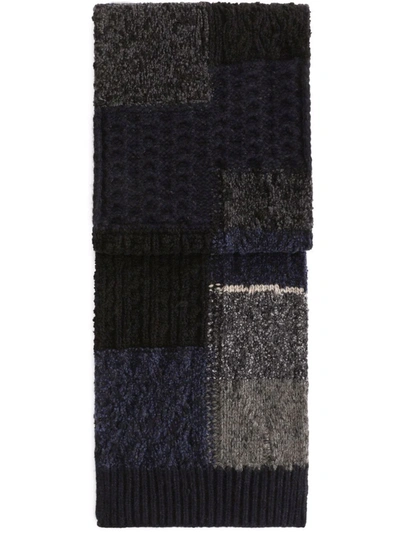 Dolce & Gabbana Patchwork Virgin Wool-blend Scarf In Multicolor