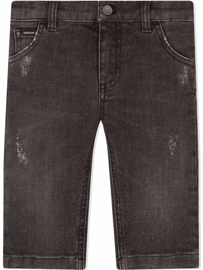 Dolce & Gabbana Babies' Straight-leg Stretch Jeans In Grey