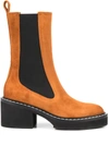 Khaite Calgary Block-heel Chelsea Booties In Brown