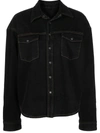 Wardrobe.nyc Oversized Denim Button Jacket In Black