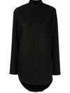 Wardrobe.nyc Cotton Poplin Shirt Dress In Black