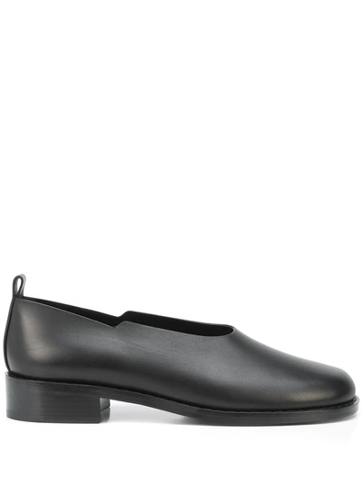 The Row Monceau Round-toe Leather Loafers In Black