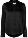 L Agence Nina Collared Button-down Blouse In Black