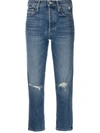 MOTHER HIGH-RISE CROPPED JEANS