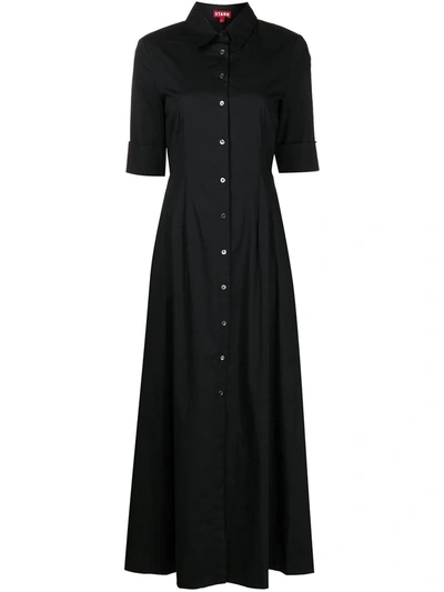 Staud Joan A-line Shirtdress In Black