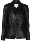 L AGENCE DOUBLE-BREASTED LEATHER JACKET
