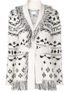 Mother Fringed Alpaca-blend Knit Cardigan In White