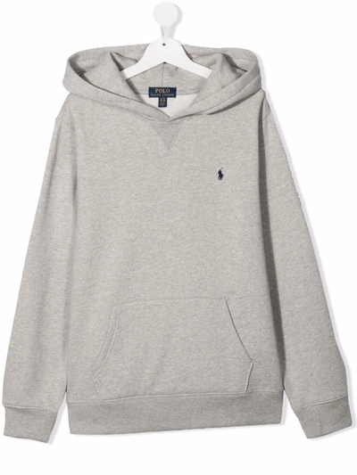 Polo Ralph Lauren Pony Logo Pullover Hoodie In Grey