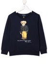 Polo Ralph Lauren Teddy Bear Print Sweatshirt In Blue