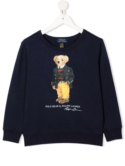 Polo Ralph Lauren Kids' Teddy Bear Print Sweatshirt In Blue