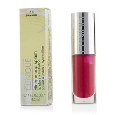 Clinique Ladies Pop Splash Lip Gloss + Hydration Splash 0.14 oz # 13 Juicy Apple Makeup 0020714917944 In Red