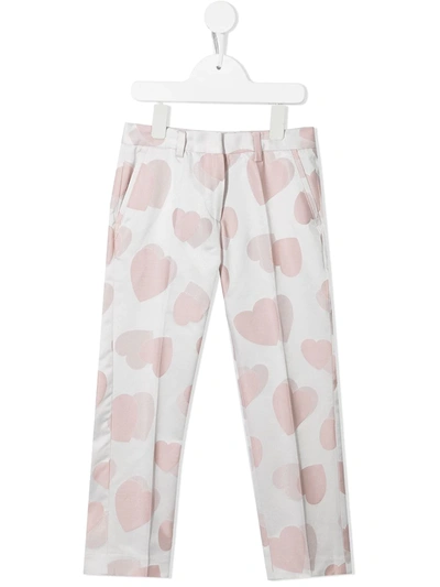 Stella Mccartney Kids' 爱心印花西裤 In Pink