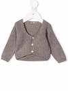 Little Bear Stone Wool Cardigan In Neutrals