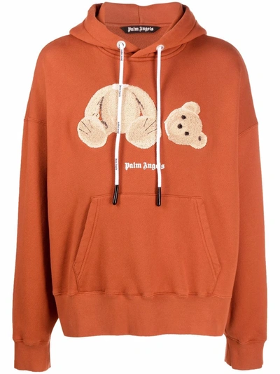 Palm Angels Bear-motif Hoodie In Brown