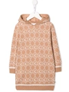 Chloé Monogram-pattern Knitted Jumper Dress In Neutrals