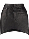 Balenciaga Leather Hourglasses Mini Skirt In Black