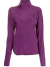 Shanghai Tang X Yuni Ahn Split Qipao Collar Blouse In Purple