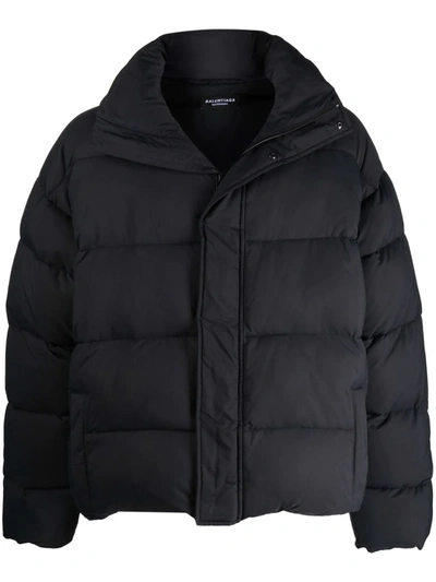 Balenciaga Bb-logo Puffer Jacket In Black