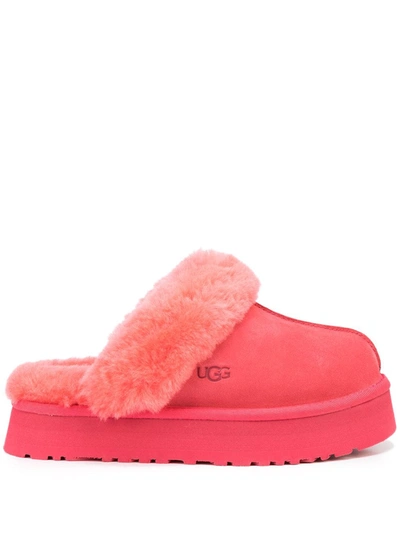 Ugg Disquette Suede Slippers In Rot